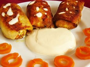 Блинчики с начинкой из моркови