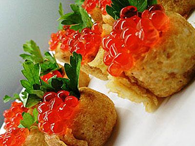 Блины с красной икрой