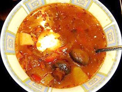 Борщ с грибами без капусты