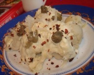 Цветная капуста с соусом «тартар»