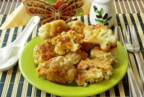 Цветная капуста, жаренная в яйце