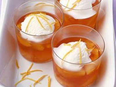 Десерт из желе с мороженым