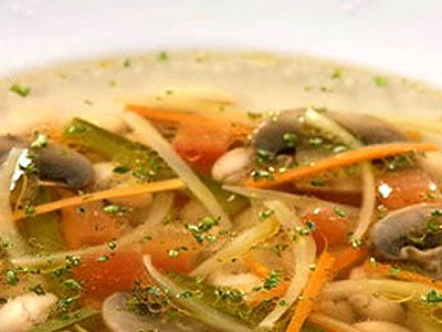 Фасолевый суп с грибами и сливками