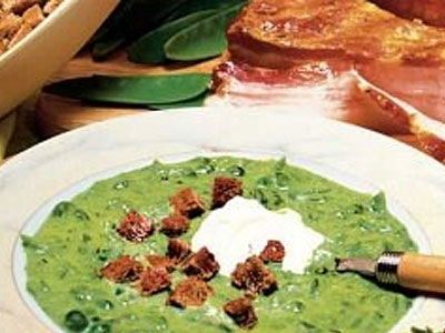 Гороховый суп - пюре с гренками