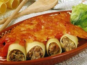 Канеллони с куриным фаршем в мультиварке