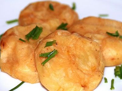 Картофельные котлетки с луком пореем