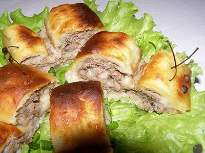 Картофельные улитки с мясным фаршем