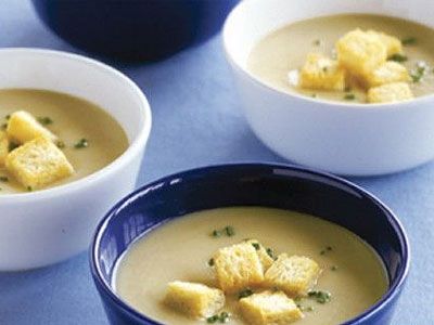 Картофельный суп-пюре с луком-пореем