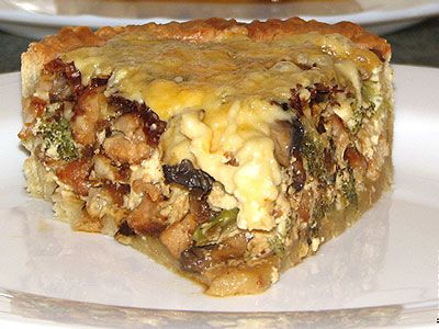 Киш с курицей и грибами