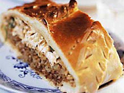 Кулебяка с двумя начинками