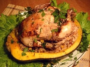Курица, запеченная в тыкве