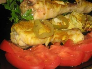 Куриные голени с болгарским перцем и кабачками