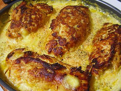 Куриные рулетики по-французски с грибами и сыром
