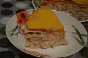 Лазанья с курицей и грибами в мультиварке