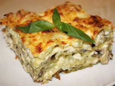 Лазанья с курицей и грибами