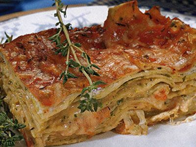 Лазанья с сыром и базиликом