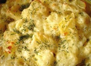 Молочный картофель под сыром в мультиварке