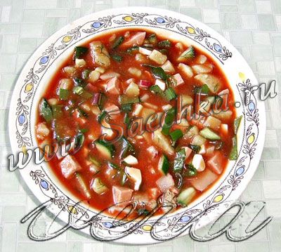 Окрошка на томатном соке