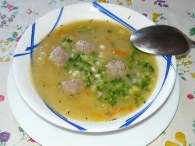 Овсяный суп с фрикадельками