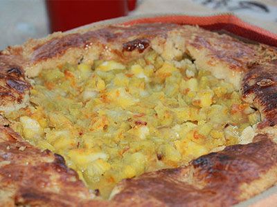 Пирог с ревенем, яблоками и апельсином