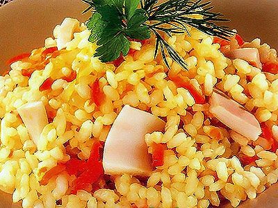 Плов из кальмаров