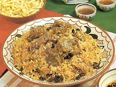 Плов с головками чеснока