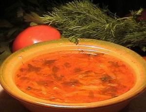 Постные щи с грибами.