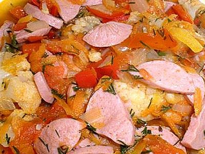 Рагу с сосисками «Овощное»