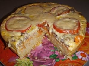 Рисовая запеканка с рыбными консервами в мультиварке