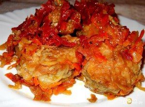 Рыба под овощами