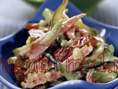 Салат из капченой куриной крудки
