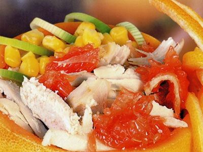 Салат из курицы с грейпфрутом