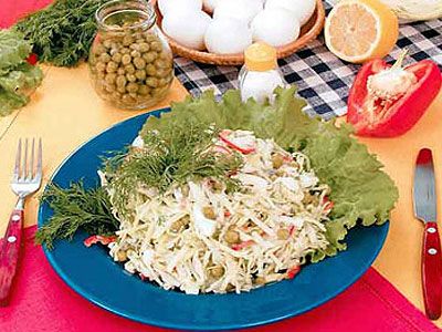 Салат из сельди с белокочанной капустой