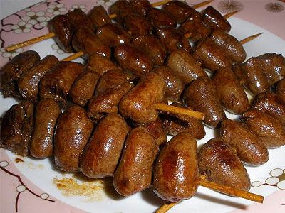 Шашлычки из куриных сердечек