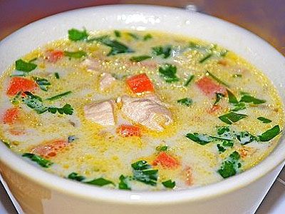 Сливочный суп с курицей