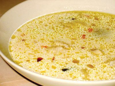 Сливочный суп с морским языком