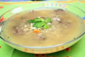 Суп из куриной печени с перловой крупой