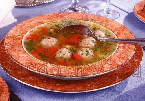 Суп картофельный с мясными фрикаделиками