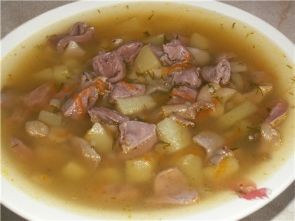 Суп с куриными сердечками в мультиварке