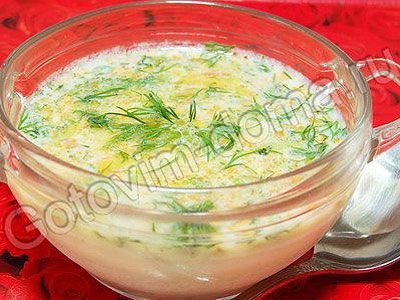 Суп с лисичками и укропом 