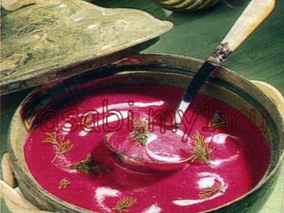 Свекольный суп на мясном бульоне