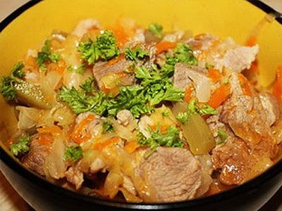 Свинина с картофелем и капустой