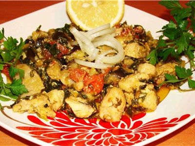 Сябзи говурма из баклажан и мяса