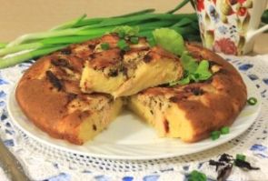 Сырный пирог с курицей в мультиварке