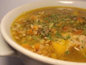 Таронский суп из курицы с перловкой