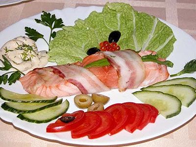 Закуска горячая из семги