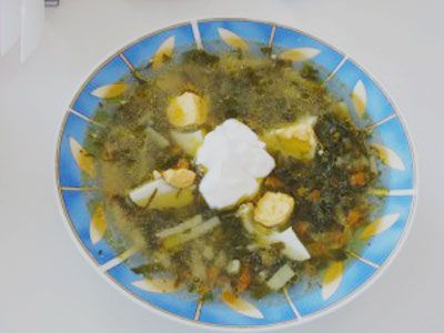 Зеленые щи из щавеля