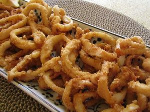 Жареные кольца кальмаров