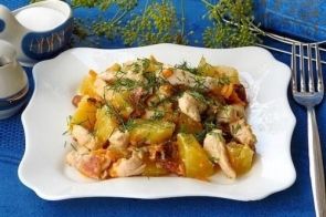 Жаркое с курицей и овощами в мультиварке
