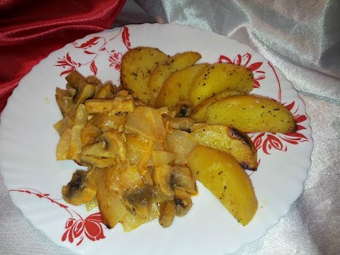 Капуста тушенная  в рукаве с картошкой и грибами. Постный рецепт